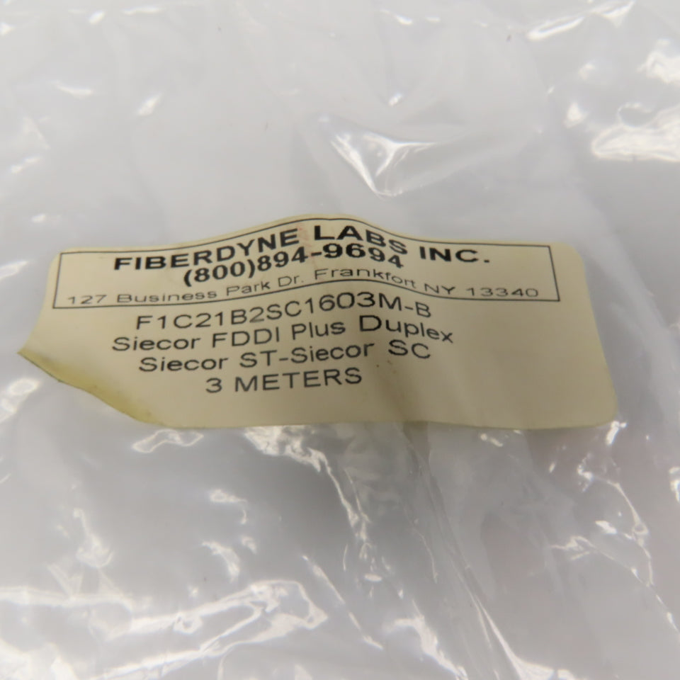 Fiberdyne Labs F1C21B2SC1603M-B Siecor FDDI Plus Duplex Cable 3 Meter