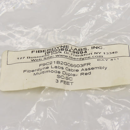Fiberdyne Labs F9C21B2GC6603FR Multimode Duplex Red Cable Assembly SC-SC 2'