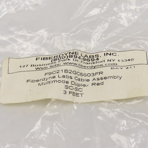 Fiberdyne Labs F9C21B2GC6603FR Multimode Duplex Red Cable Assembly SC-SC 2'