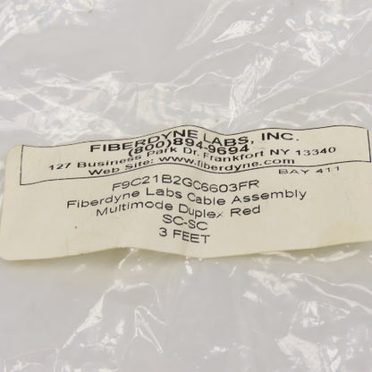 Fiberdyne Labs F9C21B2GC6603FR Multimode Duplex Red Cable Assembly SC-SC 2'