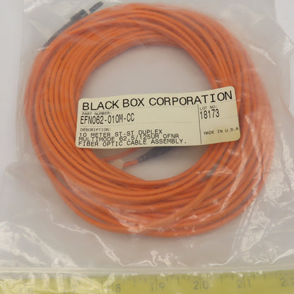 Black Box EFN062-010M-CC Multimode Fiber Optic Cable ST-ST Duplex 10 Meter