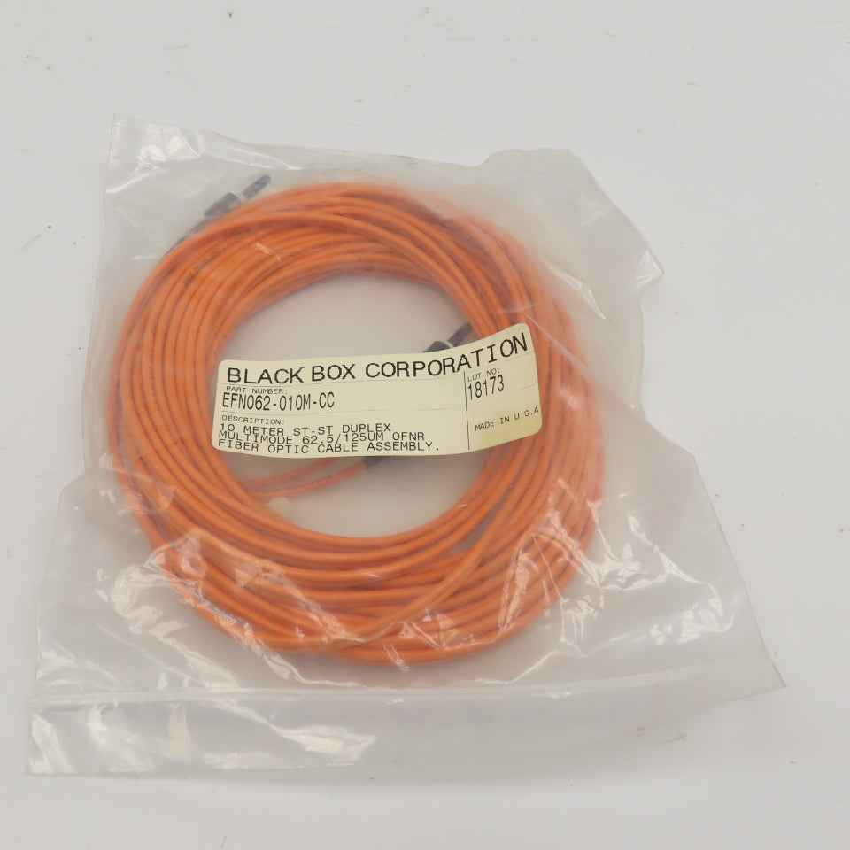 Black Box EFN062-010M-CC Multimode Fiber Optic Cable ST-ST Duplex 10 Meter