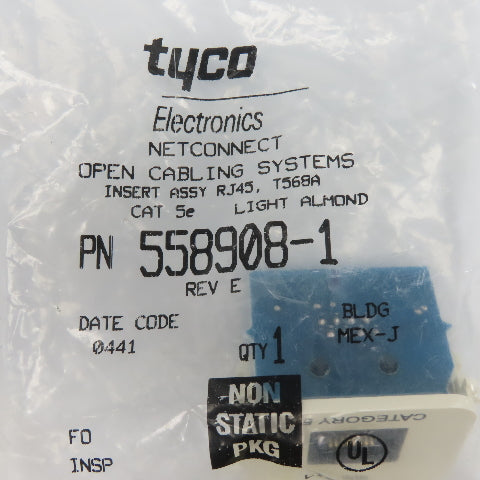 Tyco 558908-1 Netconnect Open Cabling Insert CAT 5e Light Almond