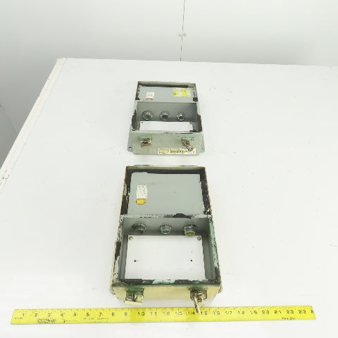 Hoffman A-806CH 8" x 6" x 3-1/2" Electrical Enclosure W/Backplate Lot Of 2