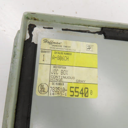 Hoffman A-806CH 8" x 6" x 3-1/2" Electrical Enclosure W/Backplate Lot Of 2