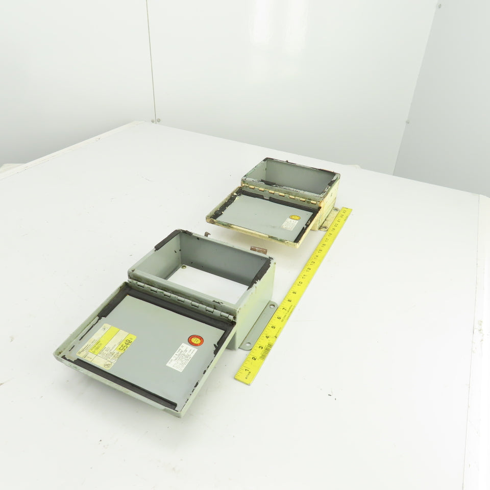 Hoffman A-806CH 8" x 6" x 3-1/2" Electrical Enclosure W/Backplate Lot Of 2