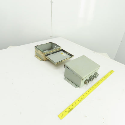 Hoffman A-806CH 8" x 6" x 3-1/2" Electrical Enclosure W/Backplate Lot Of 2