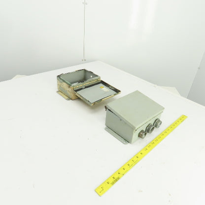 Hoffman A-806CH 8" x 6" x 3-1/2" Electrical Enclosure W/Backplate Lot Of 2
