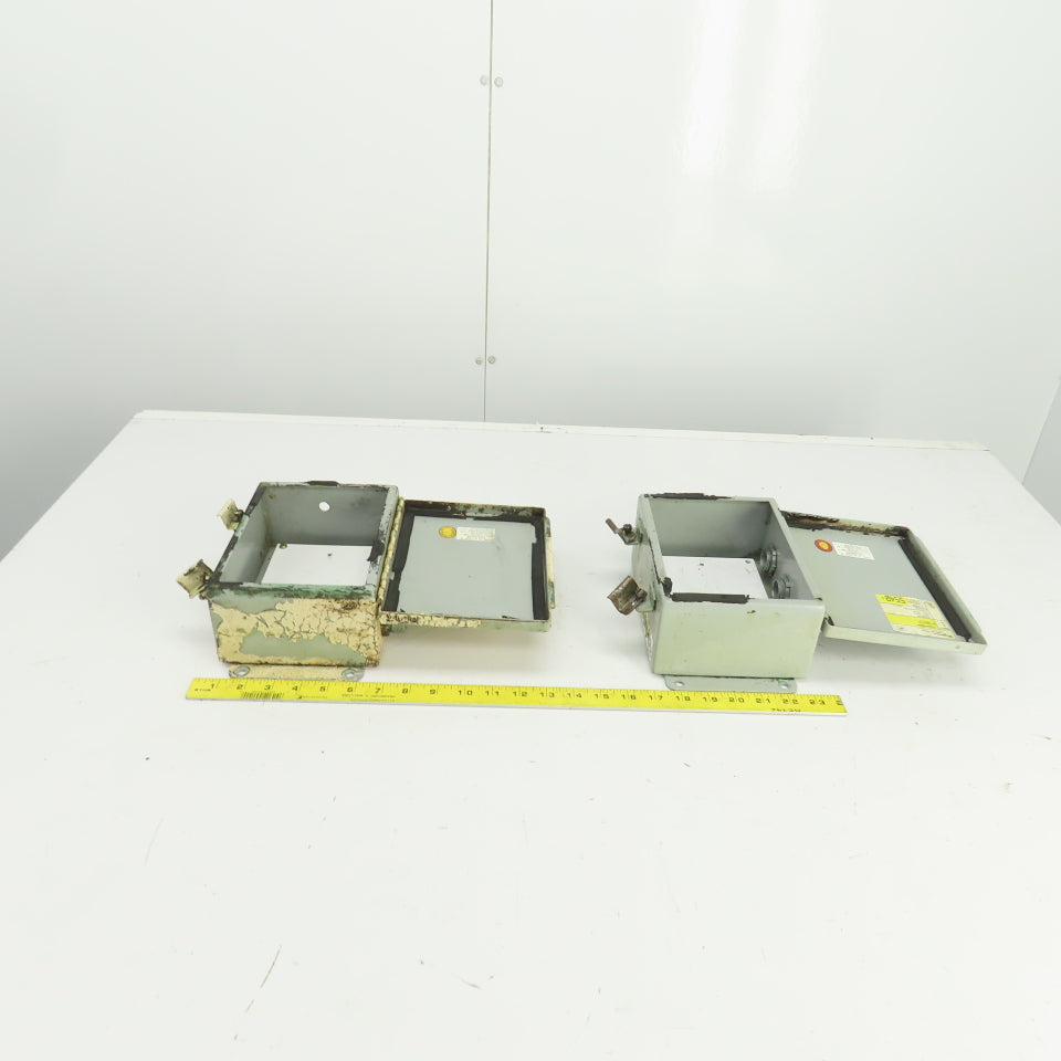 Hoffman A-806CH 8" x 6" x 3-1/2" Electrical Enclosure W/Backplate Lot Of 2