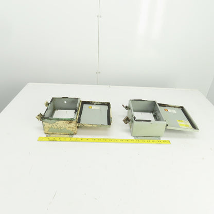 Hoffman A-806CH 8" x 6" x 3-1/2" Electrical Enclosure W/Backplate Lot Of 2