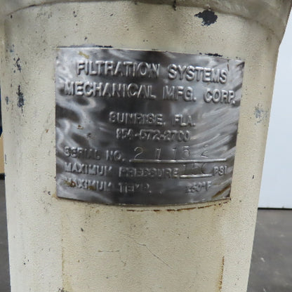 Filtration Systems 7" x 28" Steel Filter Strainer Vessel 150PSI 2" NPT