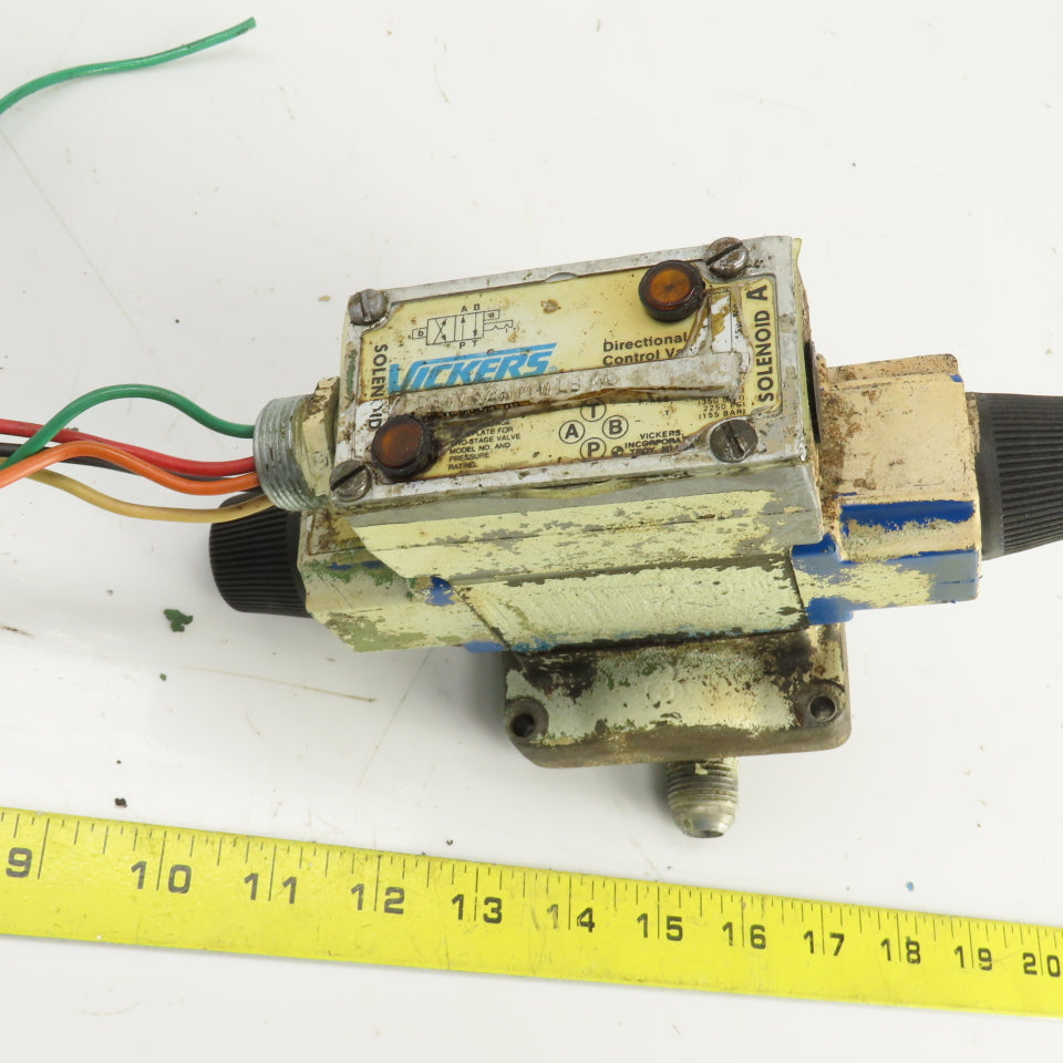Vickers DG4V-3-2N-M-WLB-40 Hydraulic Directional Valve W/4 Port Block 120V Coil