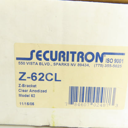 Securitron Z-62CL Model 62 Z-Bracket Clear Anodized 8-1/2" x 6-3/8"