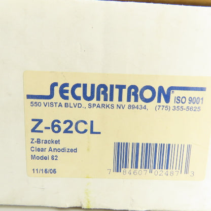 Securitron Z-62CL Model 62 Z-Bracket Clear Anodized 8-1/2" x 6-3/8"