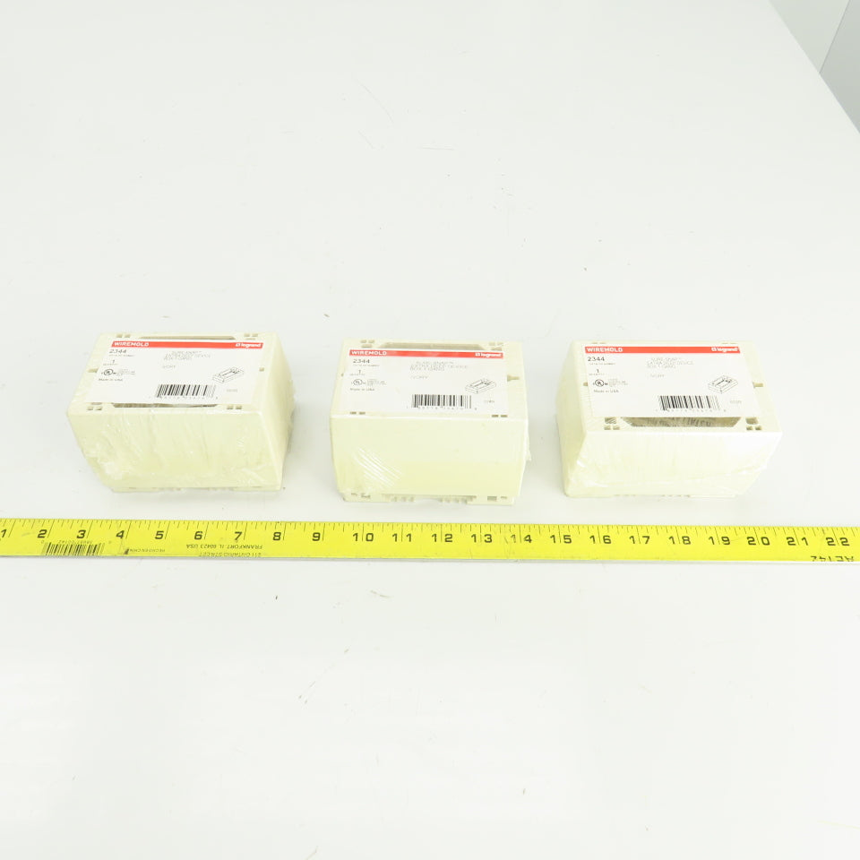 Wiremold 2344 Ivory Extra Deep Device Box 1 Gang Lot Of 3