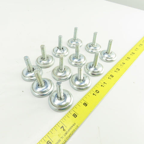 1-5/8" OD Studded Pivoting Leveling/Mounting Feet 3/8-16" Stud Lot Of 12
