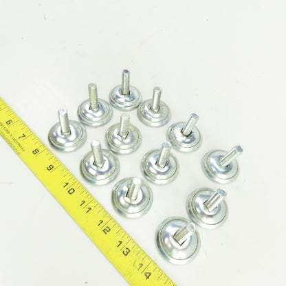 1-5/8" OD Studded Pivoting Leveling/Mounting Feet 3/8-16" Stud Lot Of 12