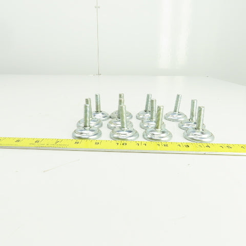 1-5/8" OD Studded Pivoting Leveling/Mounting Feet 3/8-16" Stud Lot Of 12