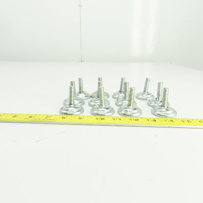 1-5/8" OD Studded Pivoting Leveling/Mounting Feet 3/8-16" Stud Lot Of 12