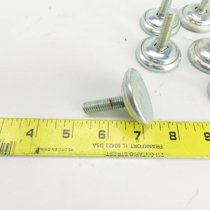 1-5/8" OD Studded Pivoting Leveling/Mounting Feet 3/8-16" Stud Lot Of 12
