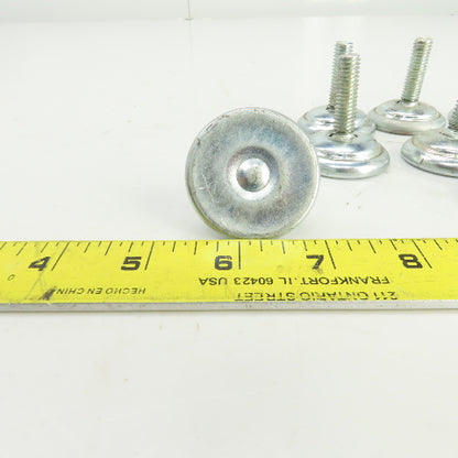 1-5/8" OD Studded Pivoting Leveling/Mounting Feet 3/8-16" Stud Lot Of 12