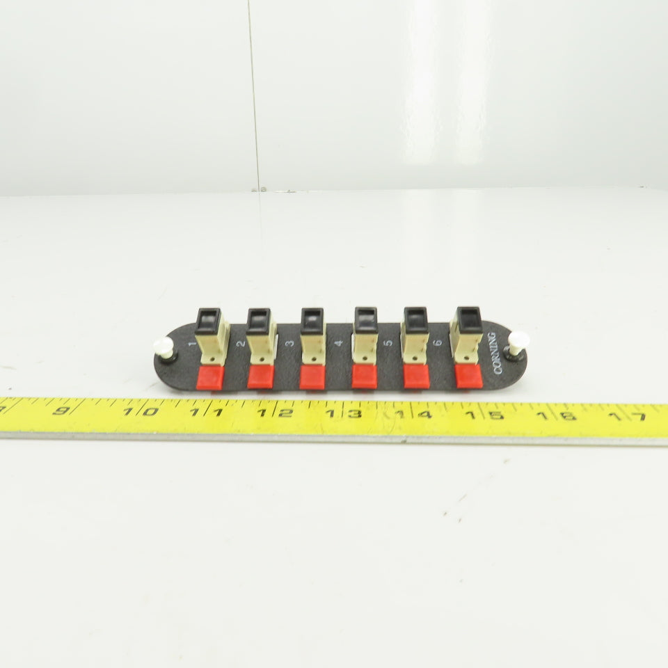 Corning CCH-CP06-56 6 Port Fiber Optic Adapter Panel W/6mm Simplex SC SLVS