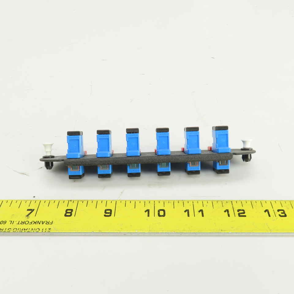 Corning CCH-CP06-38 6 Port Fiber Optic Adapter Panel W/6 SM Simplex SC PB