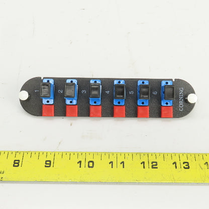 Corning CCH-CP06-38 6 Port Fiber Optic Adapter Panel W/6 SM Simplex SC PB