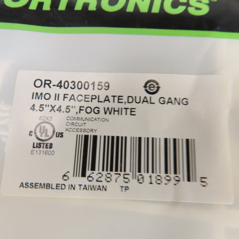 Ortronics OR-40300159 Dual Gang Face Plate 4.5" x 4.5" Fog White Lot Of 13