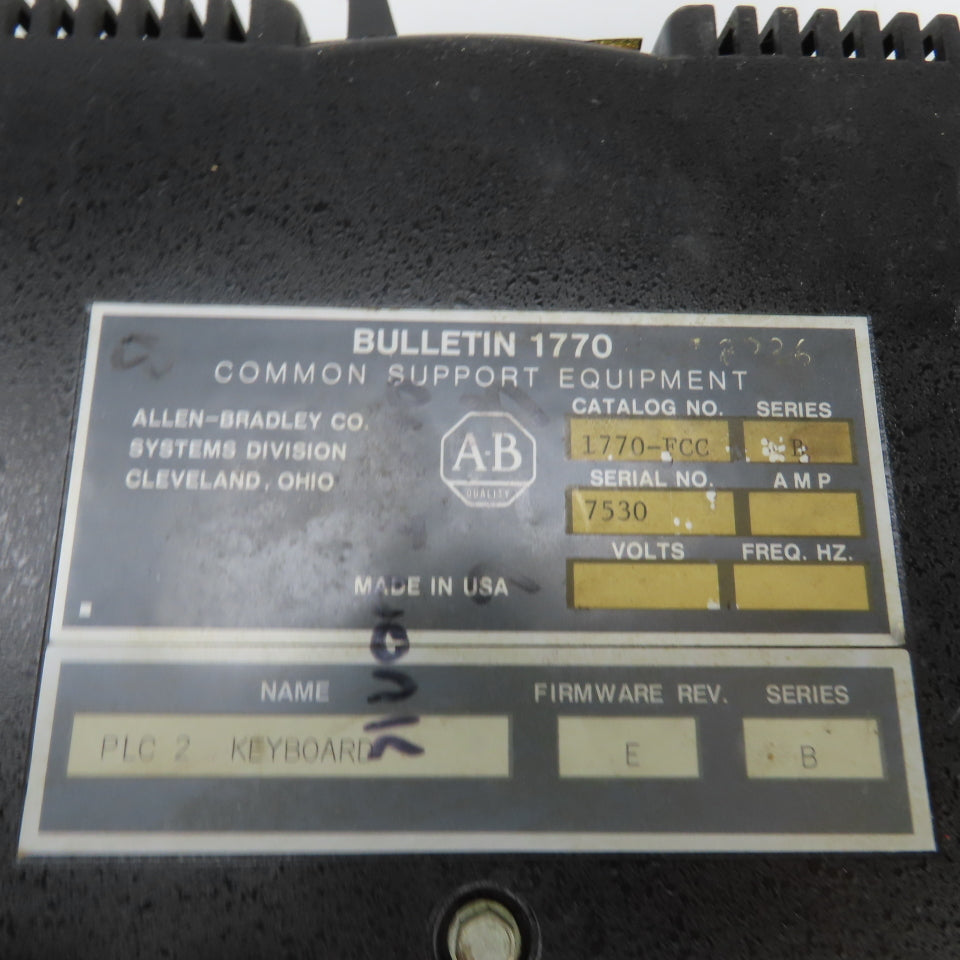 Allen Bradley 1770-FCC Ser B PLC-2 Family Keyboard 1770-KFA