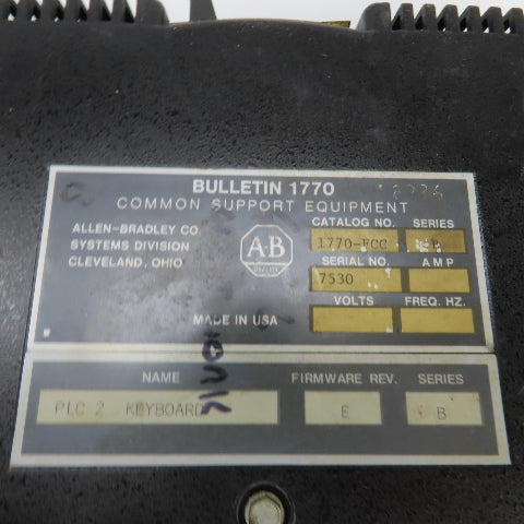 Allen Bradley 1770-FCC Ser B PLC-2 Family Keyboard 1770-KFA