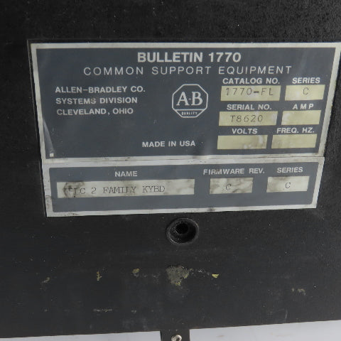 Allen Bradley 1770-FL Ser C PLC-2 Family Keyboard 1770-KFA