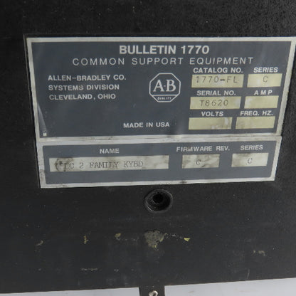 Allen Bradley 1770-FL Ser C PLC-2 Family Keyboard 1770-KFA
