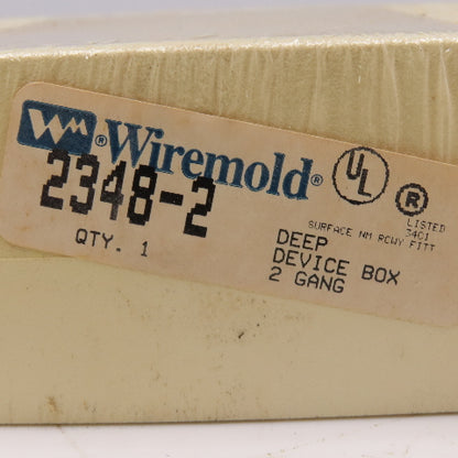 Wiremold 2348-2 Deep 2 Gang Outlet Receptacle Box Ivory Lot Of 3