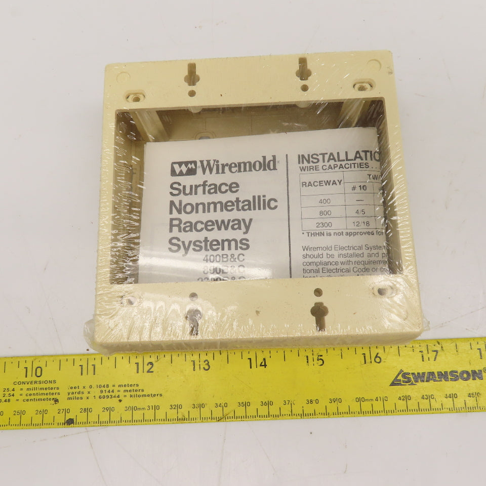 Wiremold 2348-2 Deep 2 Gang Outlet Receptacle Box Ivory Lot Of 3
