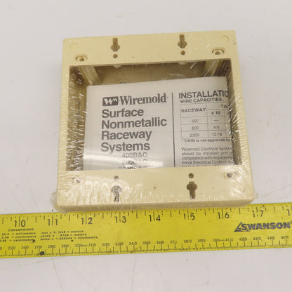 Wiremold 2348-2 Deep 2 Gang Outlet Receptacle Box Ivory Lot Of 3