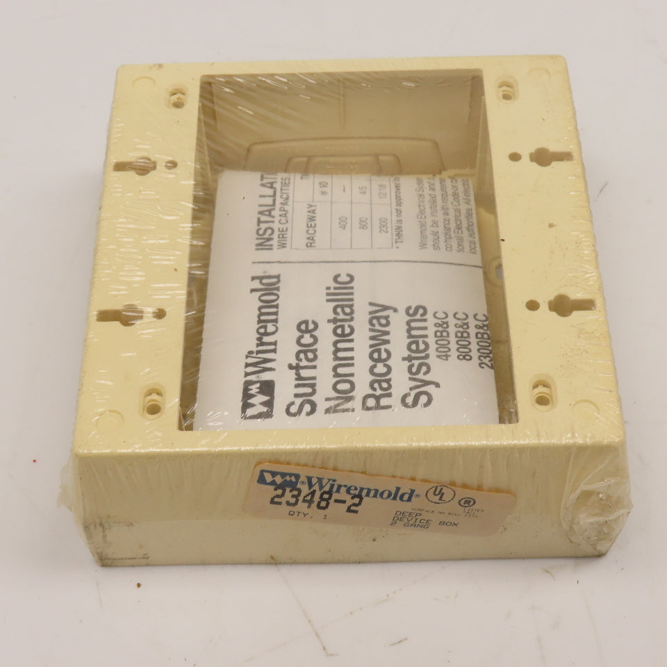 Wiremold 2348-2 Deep 2 Gang Outlet Receptacle Box Ivory Lot Of 3