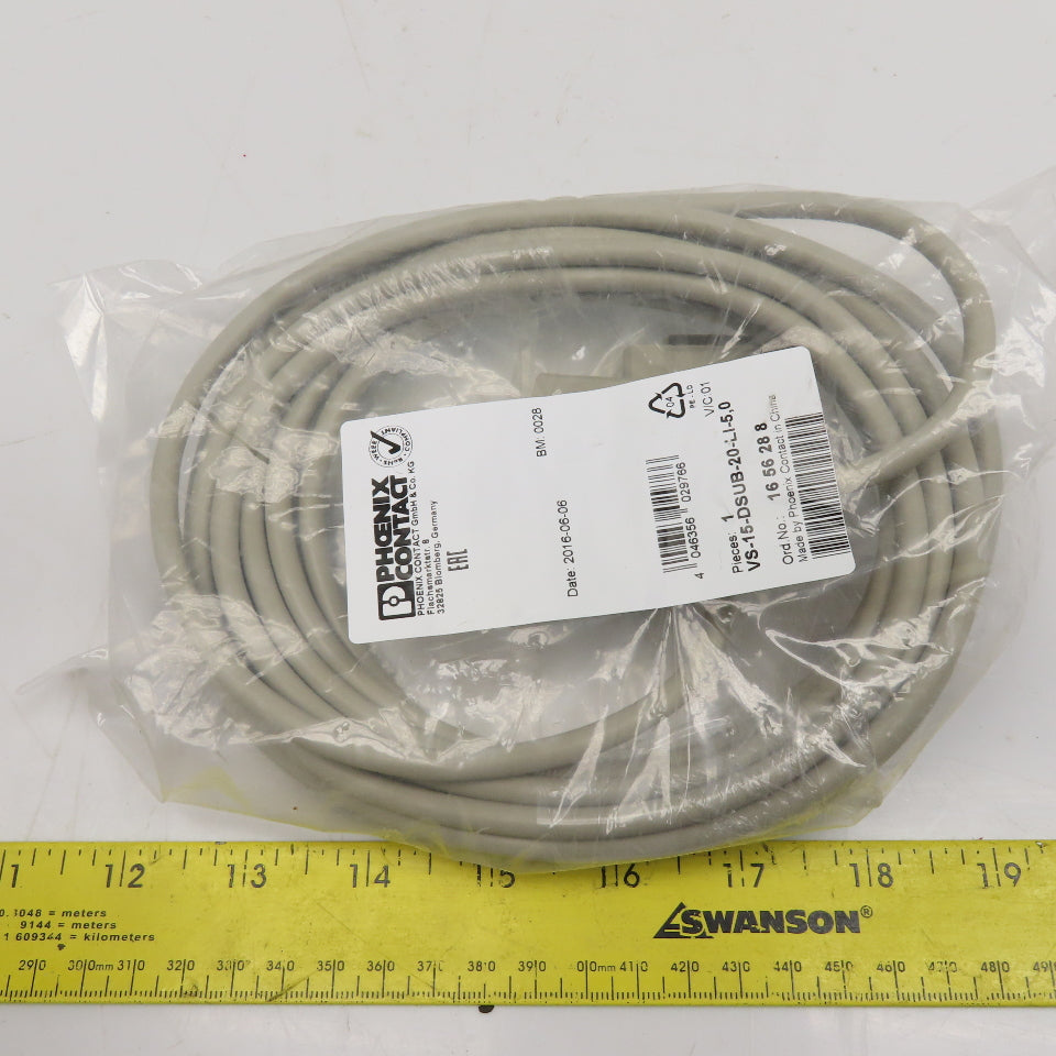 Phoenix Contact VS-15-DSUB-20-LI-5.0 D-Sub Cable 15 Position Male/Female 5M