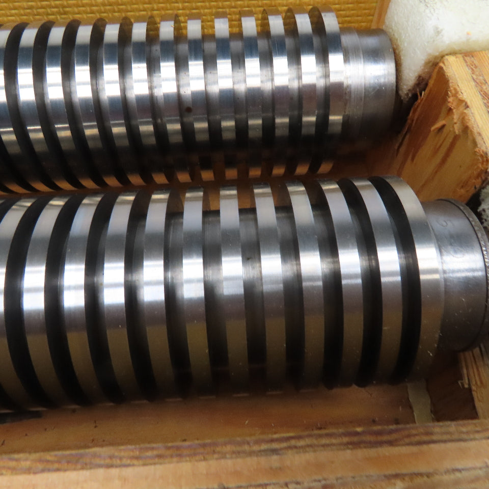 2.733" OD 5mm Paper Reagent Strip Roller 1" Shaft 22-3/4" OAL Lot Of 2