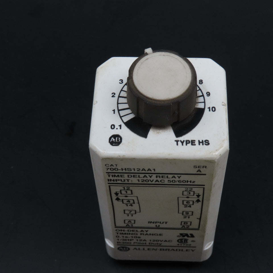 Allen Bradley 700-HS12AA1 Time Delay Relay 0.1s-10s 120VAC