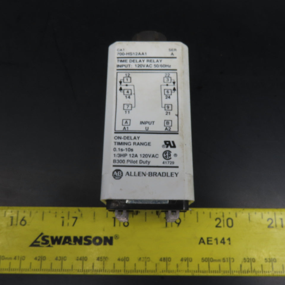 Allen Bradley 700-HS12AA1 Time Delay Relay 0.1s-10s 120VAC