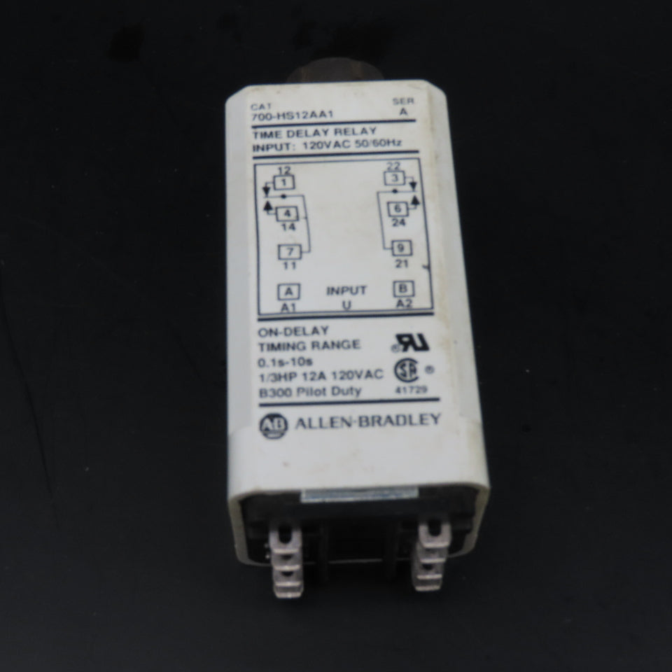 Allen Bradley 700-HS12AA1 Time Delay Relay 0.1s-10s 120VAC