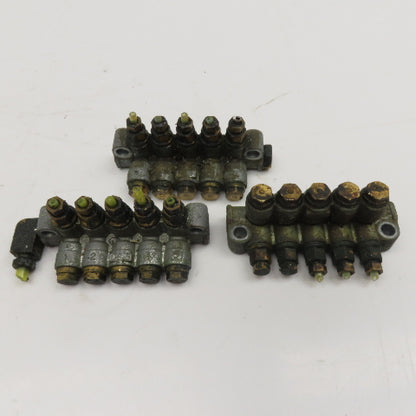 DS-5 5 Port Piston Lubricator Manifold 90° Lot Of 3