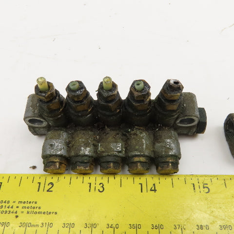 DS-5 5 Port Piston Lubricator Manifold 90° Lot Of 3