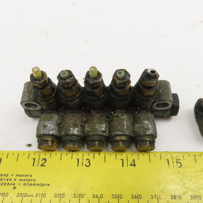 DS-5 5 Port Piston Lubricator Manifold 90° Lot Of 3
