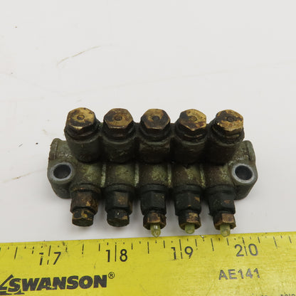 DS-5 5 Port Piston Lubricator Manifold 90° Lot Of 3