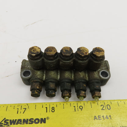 DS-5 5 Port Piston Lubricator Manifold 90° Lot Of 3