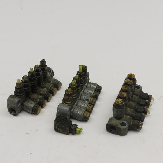 DS-5 5 Port Piston Lubricator Manifold 90° Lot Of 3