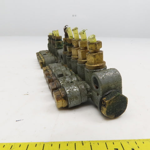 DS-5 2 Section 5 Port Piston Lubricator Manifold 90°