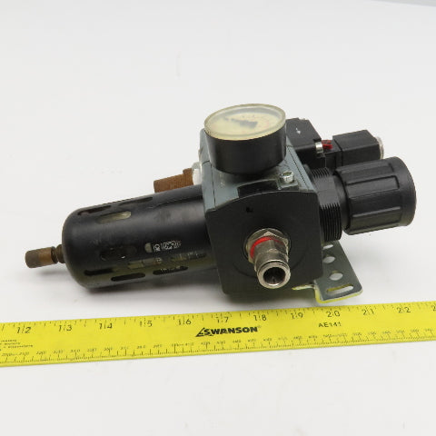 Mecman 915-331-042-1 3/8" NPT Compressed Air Filter Regulator Solenoid 24VDC